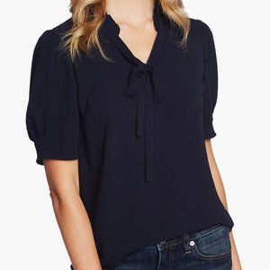 CeCe Ruffle Tie Neck Top